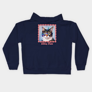 Kitties Rule (color paint splash cat) Kids Hoodie